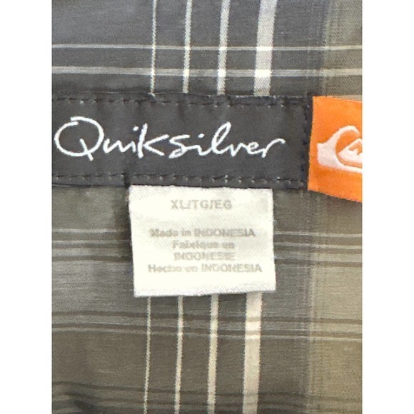 Quiksilver Shirt Mens XL Extra Large Button Plaid‎ Aloha Camp Western - Picture 11 of 14